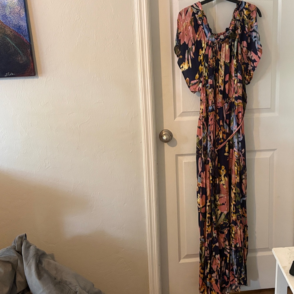 New Directions Floral Maxi Dress - Pink, Yellow, Black